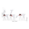 Outdoor 3 Reindeer Christmas Decoration, 90 Cool White LEDs, Steel