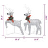 Outdoor 4 Reindeer Christmas Decor, 80 Cool White LEDs, Silver Metal