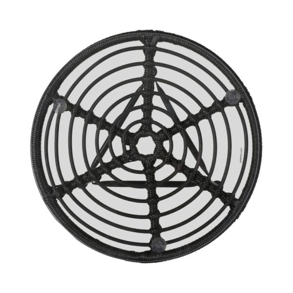 Tee Outdoor Side End Table, 20 Inch Rattan Weave with Glass Top, Gray