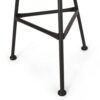 Tee Outdoor Side End Table, 20 Inch Rattan Weave, Glass Top, Steel