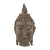 12 Inch Buddha Head Sculpture, Calming Accent Decoration, Polyresin, Brown