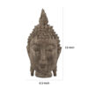 12 Inch Buddha Head Sculpture, Calming Accent Decoration, Polyresin, Brown