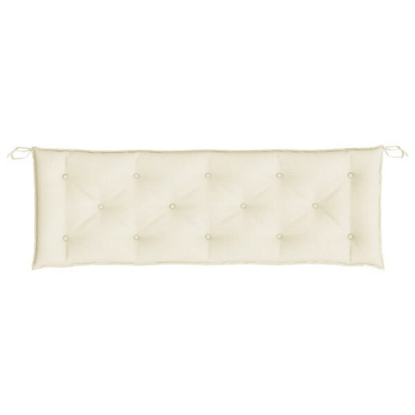 Claire Outdoor Cushion for Bench, Tufted White Oxford Fabric, 59 Inch