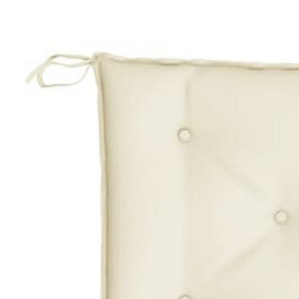 Claire Outdoor Cushion for Bench, Tufted White Oxford Fabric, 59 Inch