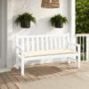 Claire Outdoor Cushion for Bench, Tufted White Oxford Fabric, 59 Inch