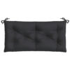 Claire Outdoor Cushion for Bench, Tufted Black Oxford Fabric, 39 Inch