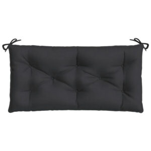Claire Outdoor Cushion for Bench, Tufted Black Oxford Fabric, 39 Inch
