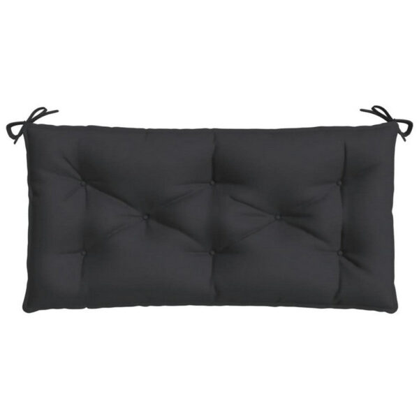 Claire Outdoor Cushion for Bench, Tufted Black Oxford Fabric, 39 Inch