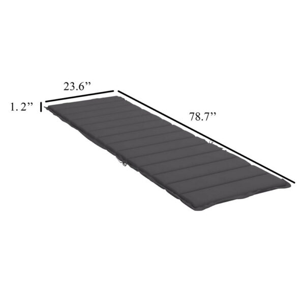 Outdoor Cushion for Chaise Lounger, 79 Inch Texture Gray Oxford Fabric