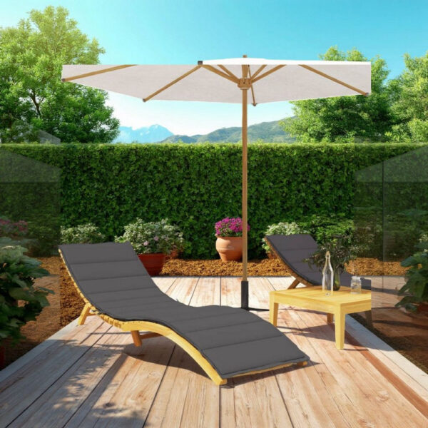 Outdoor Cushion for Chaise Lounger, 79 Inch Texture Gray Oxford Fabric