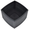 Outdoor Side End Table, 21 Inch Square Rattan Design, Anthracite Gray