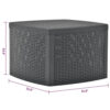 Outdoor Side End Table, 21 Inch Square Rattan Design, Anthracite Gray