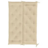Claire 2pc Outdoor Cushion for Bench, Tufted Beige Oxford Fabric