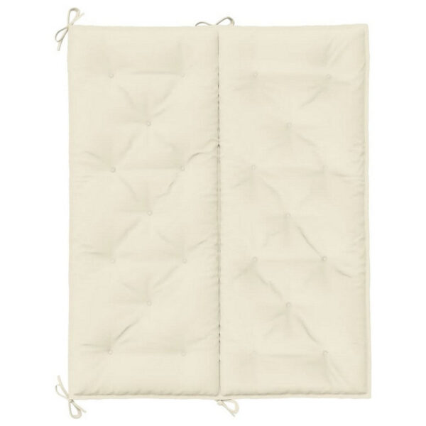 Claire 2pc Outdoor Cushion for Bench, Tufted White Oxford Fabric