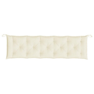 Claire Garden Cushion for Bench, Tufted Ivory White Oxford Fabric