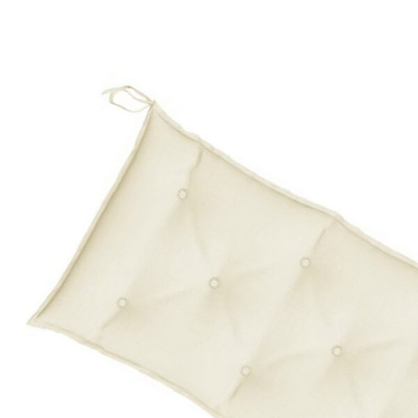 Claire Garden Cushion for Bench, Tufted Ivory White Oxford Fabric