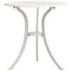 Outdoor Side Bistro Table, 24 Inch White Top, Aluminum Curved Legs