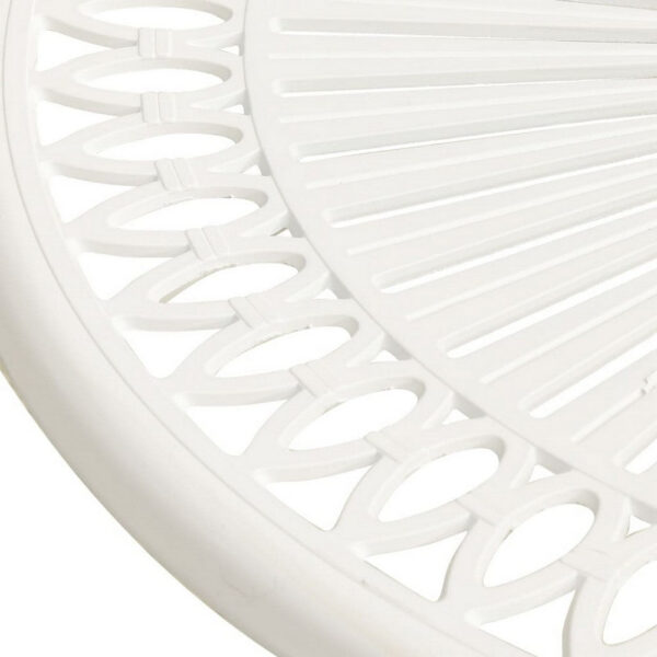 Outdoor Side Bistro Table, 24 Inch White Top, Aluminum Curved Legs