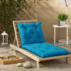 Claire Outdoor Cushion for Bench, 71 Inch, Blue Tufted Oxford Fabric