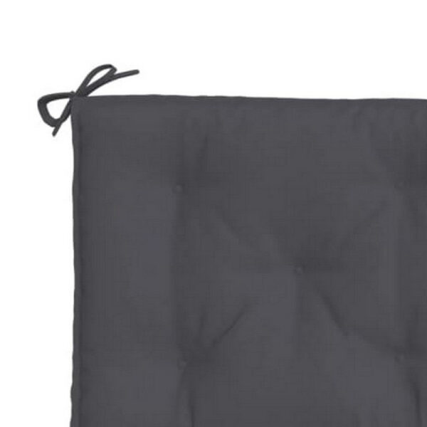 Claire Outdoor Cushion for Bench, 47 Inch, Dark Gray Tufted Oxford