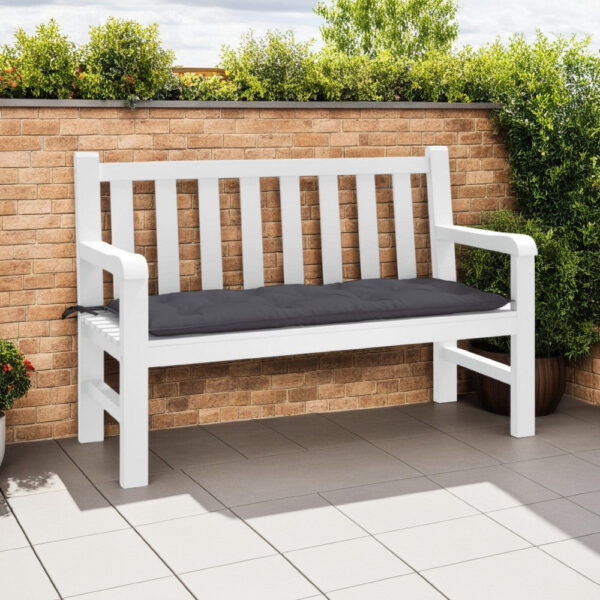 Claire Outdoor Cushion for Bench, 47 Inch, Dark Gray Tufted Oxford