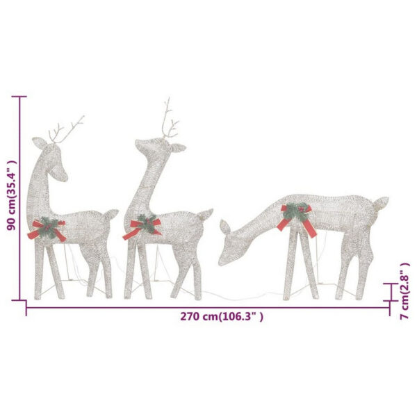 Edy Outdoor Christmas Decor Set of 3, 90 Warm White LEDs, Red