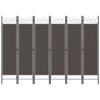 Dina 6 Panel Folding Room Divider Screen, Dark Gray, Black, 95 Inch