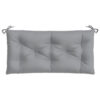 Claire Outdoor Cushion for Bench, Button Tufted Gray Fabric, 59 Inch