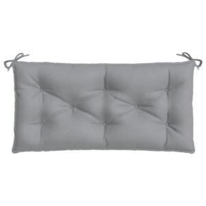 Claire Outdoor Cushion for Bench, Button Tufted Gray Fabric, 59 Inch