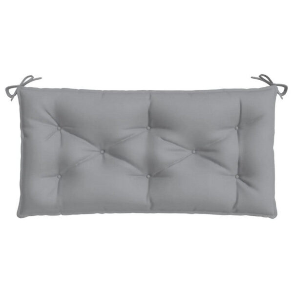 Claire Outdoor Cushion for Bench, Button Tufted Gray Fabric, 59 Inch