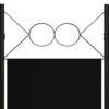 Dina 4 Panel Room Divider Screen, Black Fabric, Iron Frame, 63 Inch