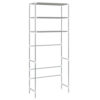 3 Tier Storage Rack, Over Laundry Machine Style, Silver Steel, Fabric