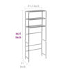 3 Tier Storage Rack, Over Laundry Machine Style, Silver Steel, Fabric