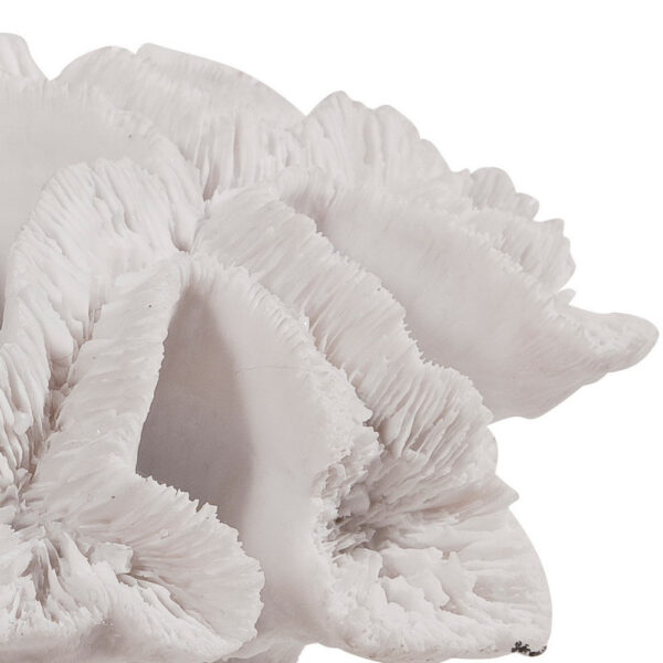 Lily 9 Inch Faux Coral Table Figurine, Polyresin Textured Sculpture, White