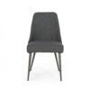 Dining Side Chair Set of 2, Smooth Textured Gray Fabric Armless Design