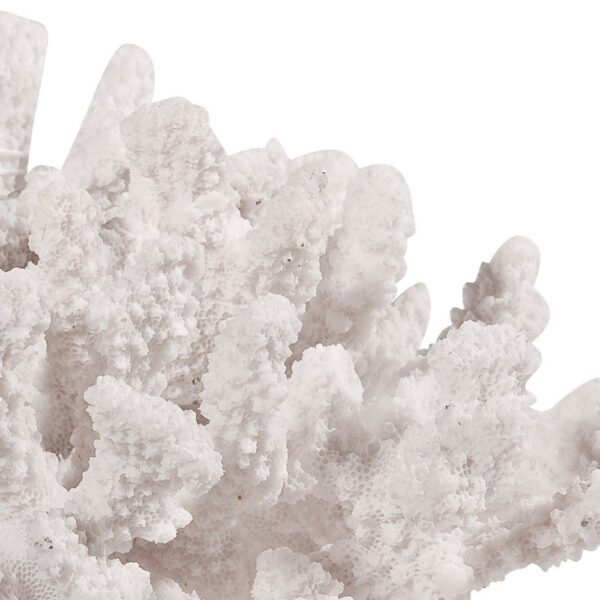 Lily 9 Inch Faux Coral Accent Sculpture, Polyresin Table Decoration, White