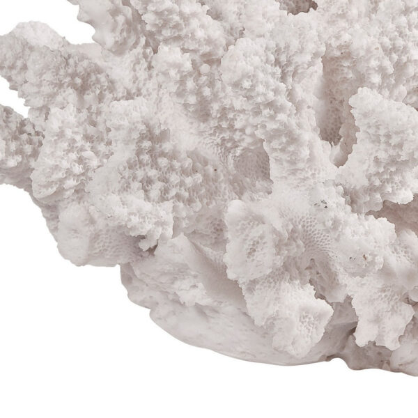 Lily 9 Inch Faux Coral Accent Sculpture, Polyresin Table Decoration, White