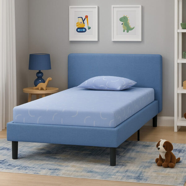 Ruve Twin Mattress, Standard Pillow, Memory Foam, Light Blue 7 Inch