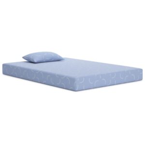 Ruve Full Mattress, Standard Pillow, Memory Foam, Light Blue 7 Inch