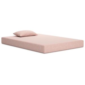 Ruve Full Mattress, Standard Pillow, Memory Foam, Light Pink 7 Inch
