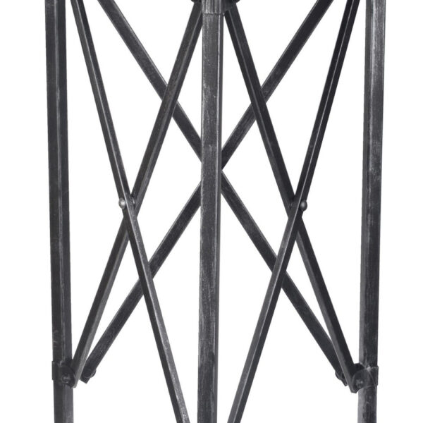 27 Inch Side Table, Round Metal Body, Glass Tabletop, 3 Wheels, Silver