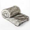 Throw Blanket, 50 x 60 Soft Faux Fur Design, Heather Gray Finish