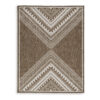 John 5 x 7 Medium Area Rug, Tribal Inspired Boho Pattern, Brown Ivory