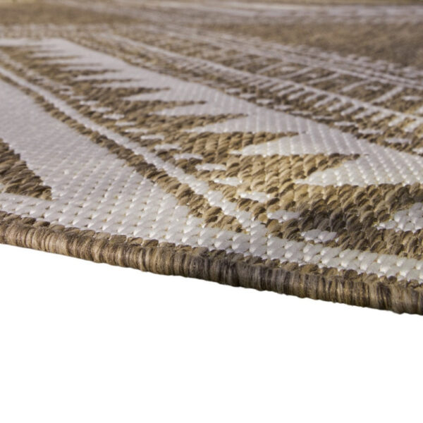 John 5 x 7 Medium Area Rug, Tribal Inspired Boho Pattern, Brown Ivory