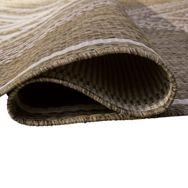 John 5 x 7 Medium Area Rug, Tribal Inspired Boho Pattern, Brown Ivory