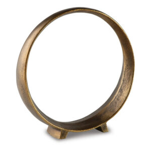 Dalie Sculpture, Round Metal Accent Tabletop Size, 12 Inch, Bronze