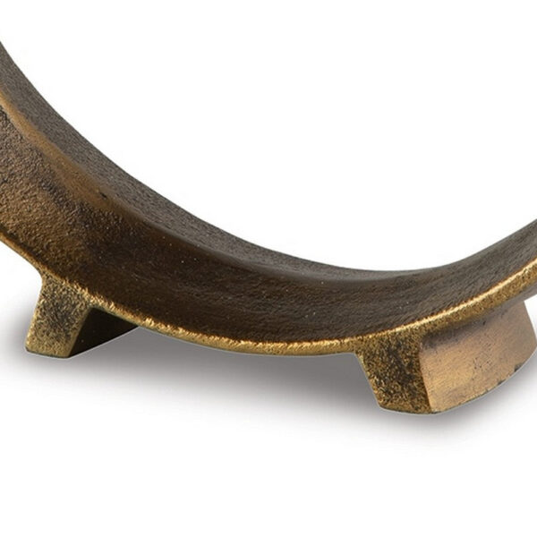 Dalie Sculpture, Round Metal Accent Tabletop Size, 12 Inch, Bronze