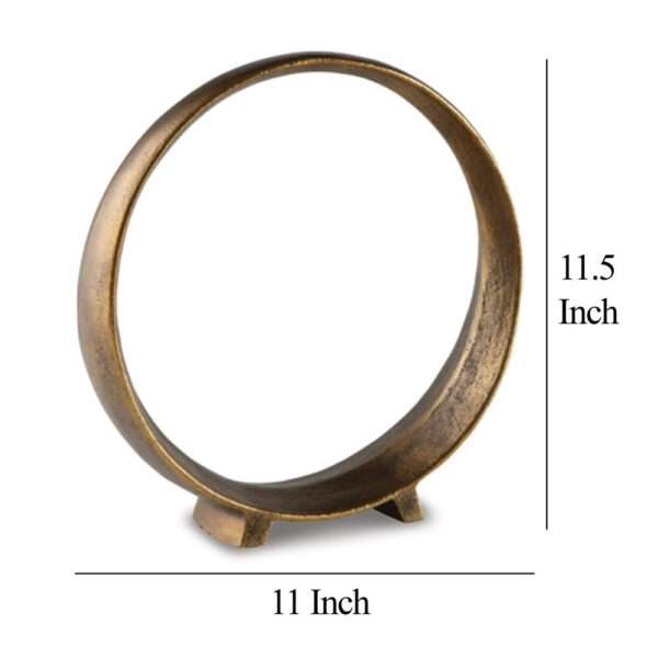Dalie Sculpture, Round Metal Accent Tabletop Size, 12 Inch, Bronze