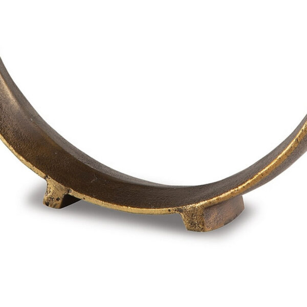 Dalie Sculpture, Round Metal Accent Tabletop Size, 14 Inch, Bronze