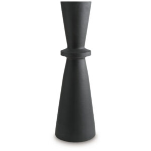 Loci Accent Vase, 30 Inch Hourglass Design, Textured Black Polyresin